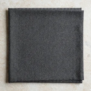 Charcoal Herringbone Wool Blend